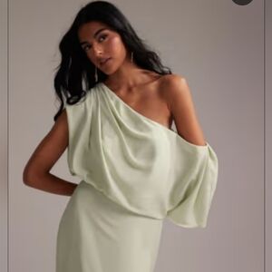 Asos Design SEALED! NWT! Bridesmaid Crepe 1 Shoulder Draped Maxi. Sz 2. R2S!!